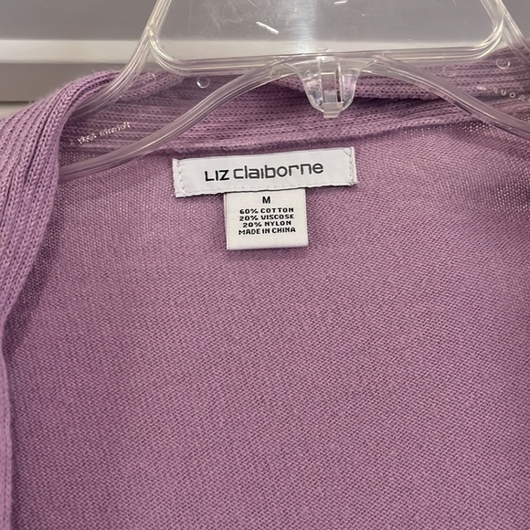 Liz Claiborne violet long sleeve open cardigan - Picture 2 of 2